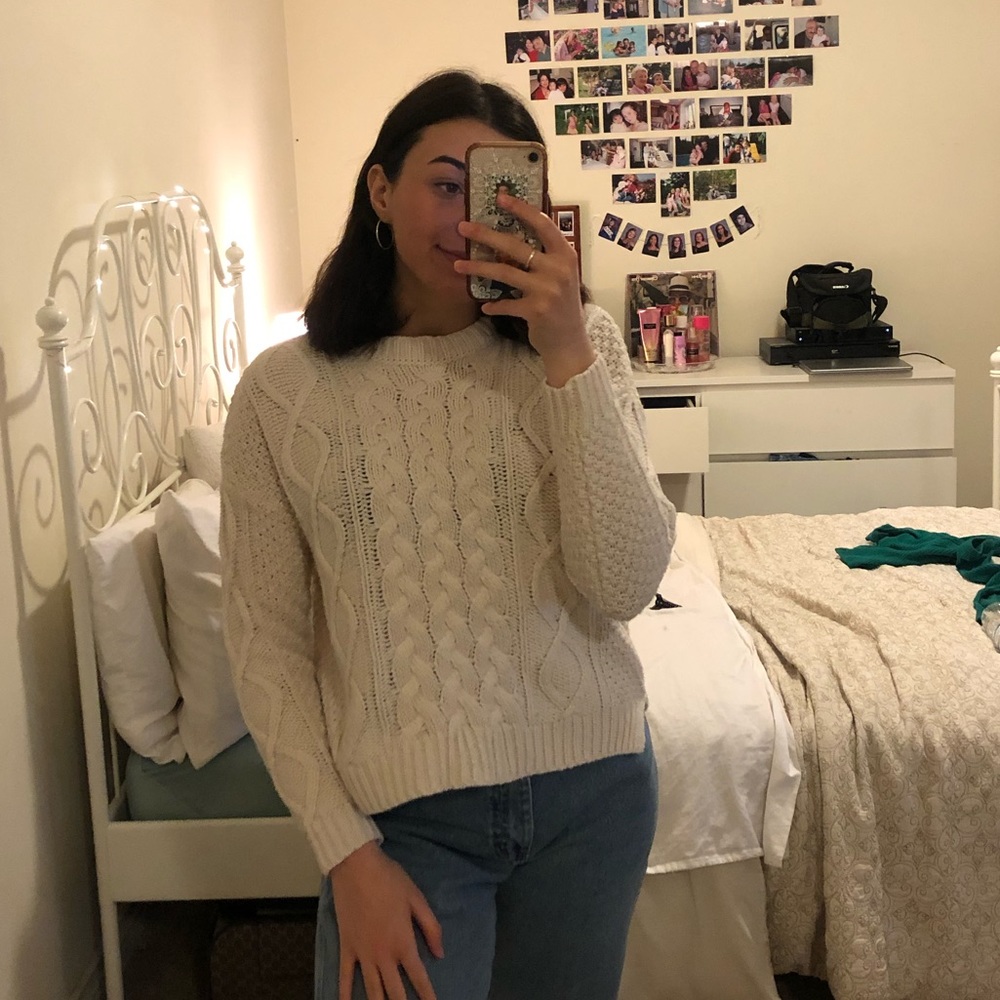 stylish white sweater